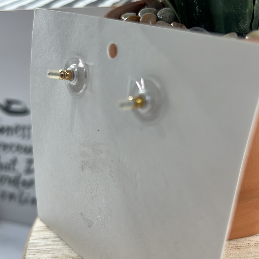 Banana Republic Gold and Turquoise Earrings - Picture 4 of 5